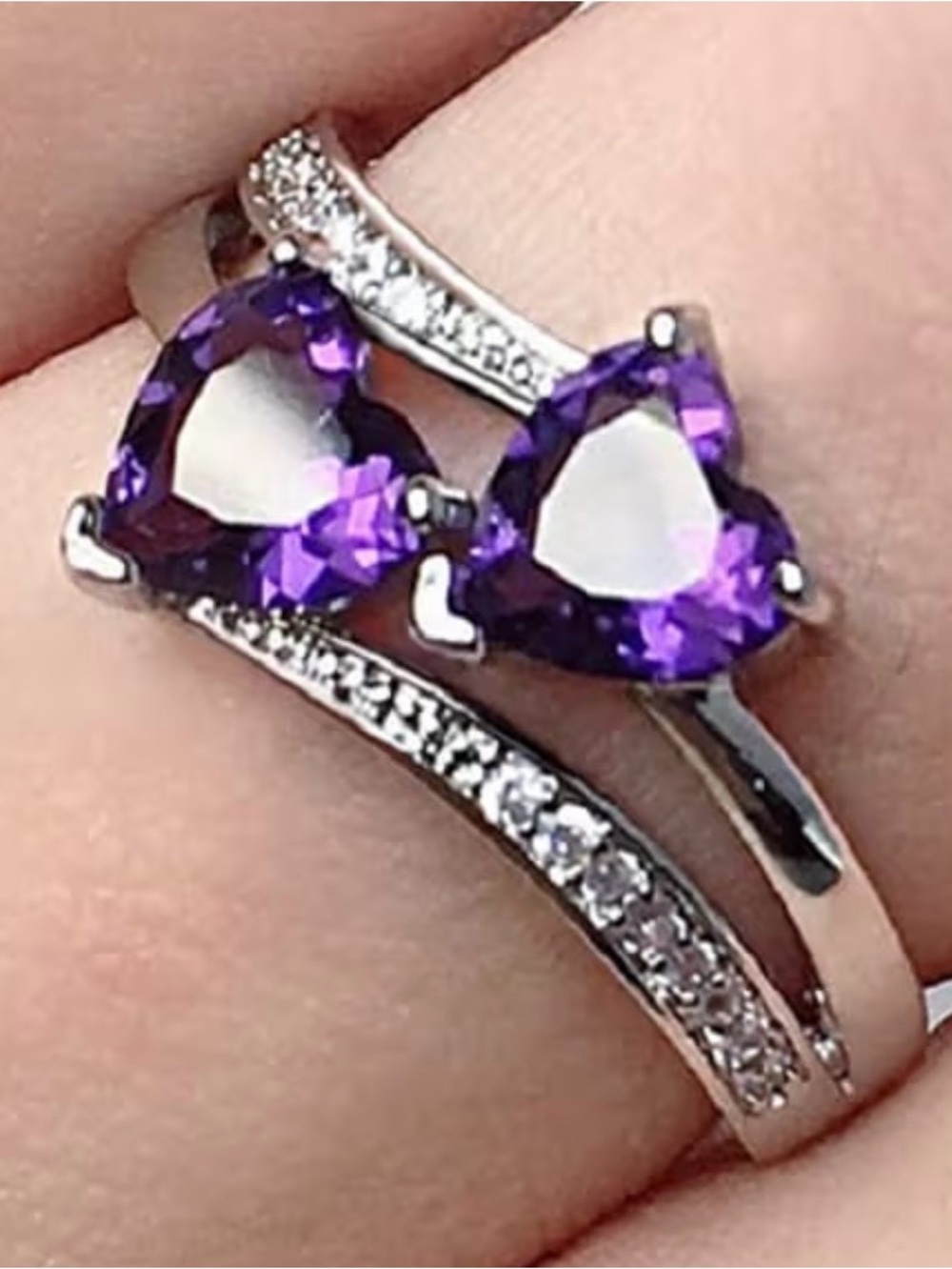 925 Sterling Silver Purple Amethyst Plated -  Women (Size 9)